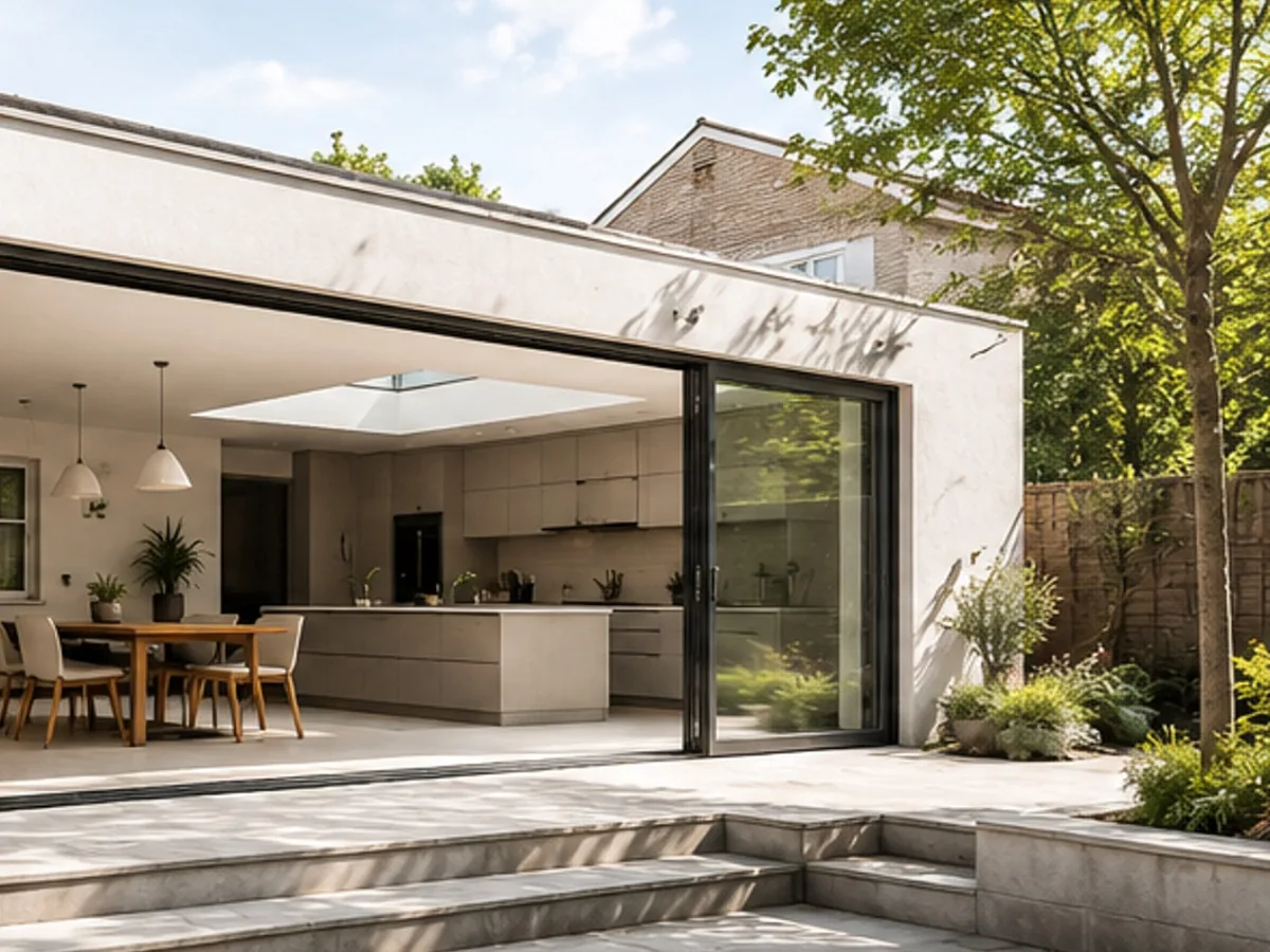 Open-plan kitchen extension with contemporary interior design